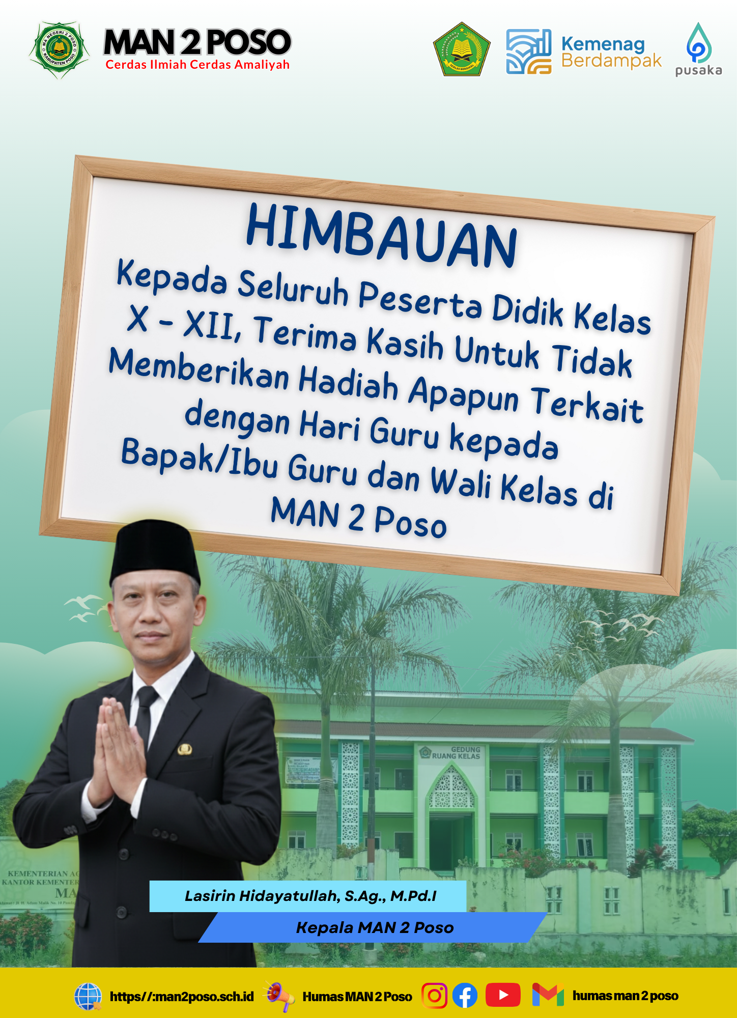 HIMBAUAN UNTUK TIDAK MEMBERI HADIAH APAPUN PADA HARI GURU NASIONAL